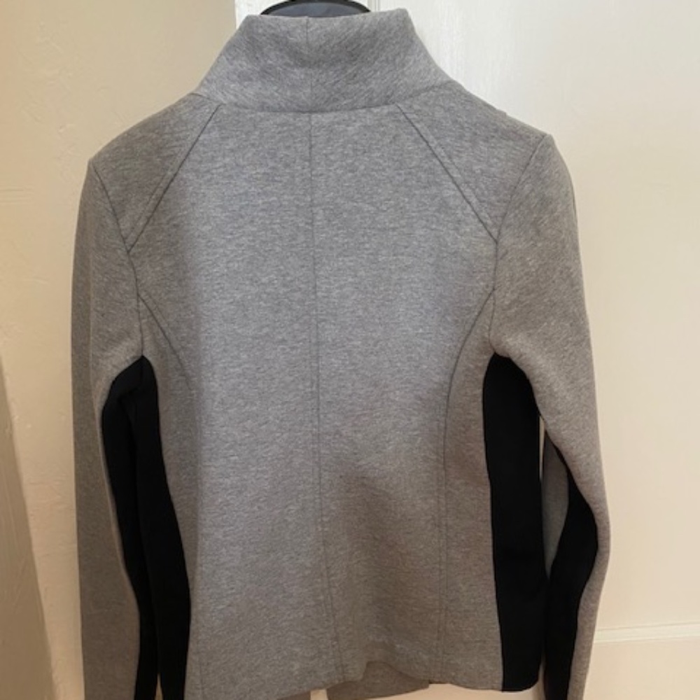 Vince Gray Cotton Zip-Up Moto Jacket - Picture 2 of 4